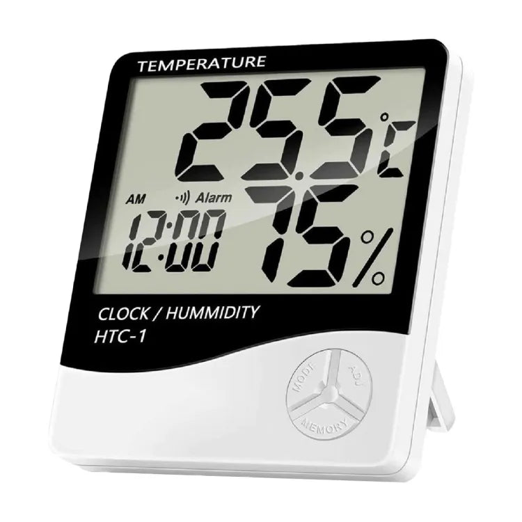 HTC-1 Electronic Temperature Humidity Meter, For Medical Indoor Room LCD Digital Thermometer Hygrometer Weather Station Alarm Clock