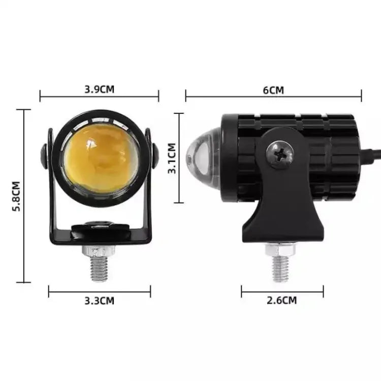 New Mini Driving Fog Light for All Motorcycle, Cars, Jeep Dual Function White-Yellow Lens Projectors Auxiliary Light 20w