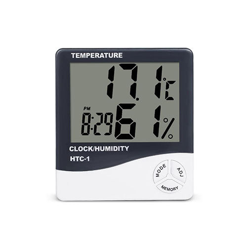 HTC-1 Electronic Temperature Humidity Meter, For Medical Indoor Room LCD Digital Thermometer Hygrometer Weather Station Alarm Clock