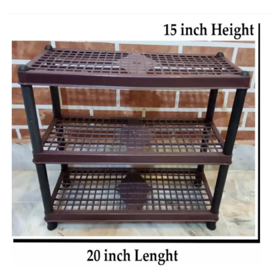 3 Layers Plastic Shoe Rack Kitchen Stand Lightweight Organizer | Multipurpose Plastic Rack / Room Organizer Home & Office Multipurpose Plastic Rack