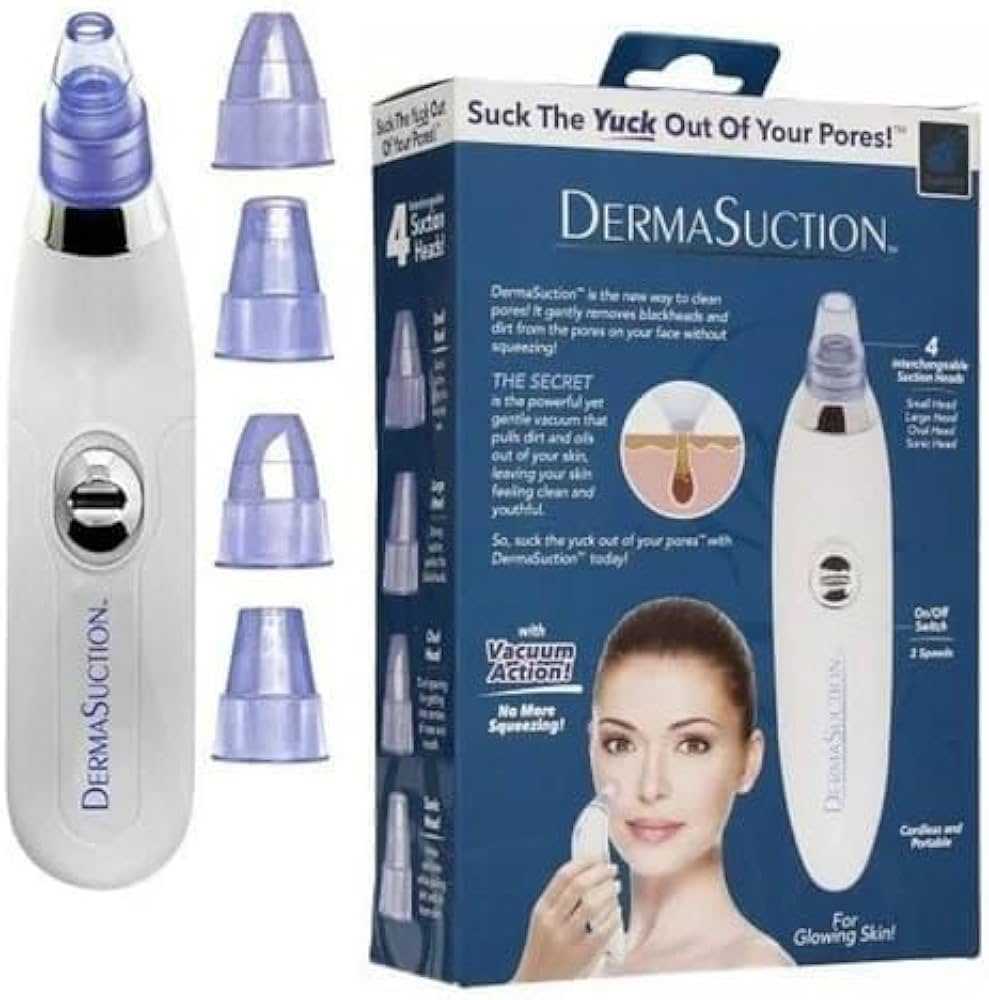 Derma Suction Blackhead Removal Machine 4 in 1 Black Head Remover Machine - Acne Pore Cleaner Vacuum Suction Tool Blackhead Removal On Nose Sucking Machine