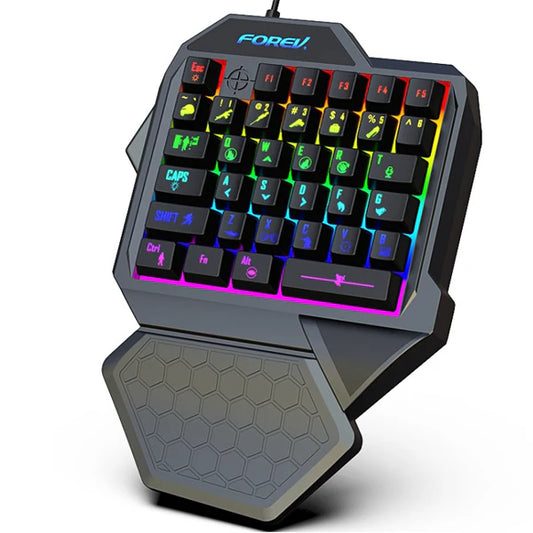 latest F6, 39 keys one handed Gaming keyboard with colorful backlight