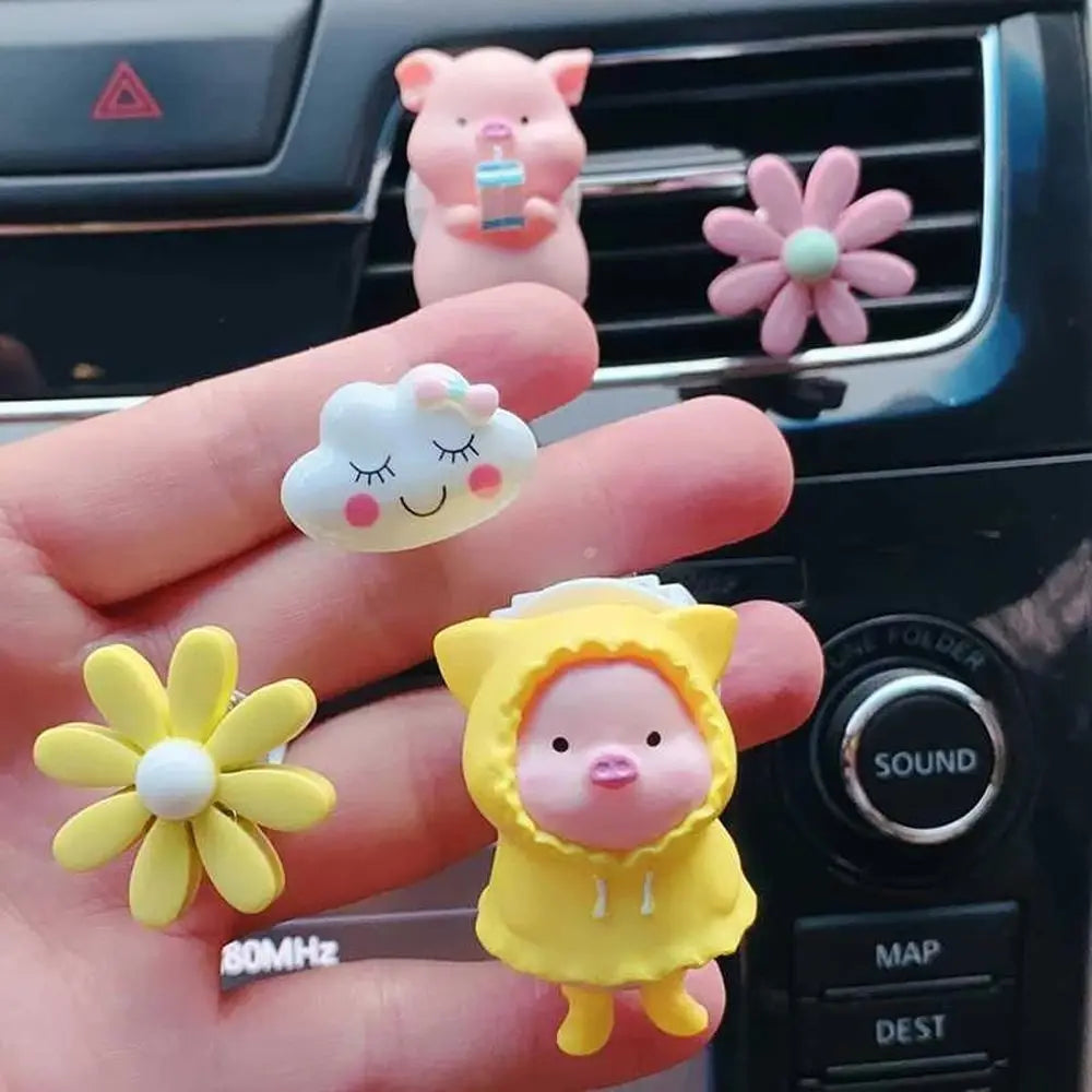 Air Cute Pig Car Air Vent Freshener Car Decor Scent Aromas Diffuser Car Air Freshener Perfume Clip Aromatherapy Clip Air Outlet