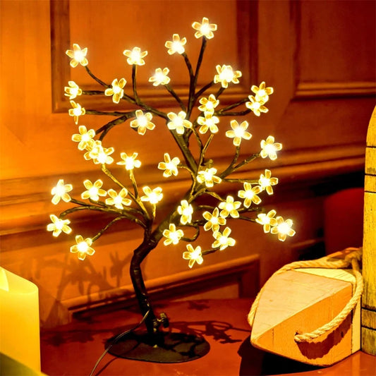 20 Bulbs LED Cherry Blossom Flower Branch Lights Lamp Tall Vase Filler Twig Lighted Branch Christmas Wedding Decorative Lights