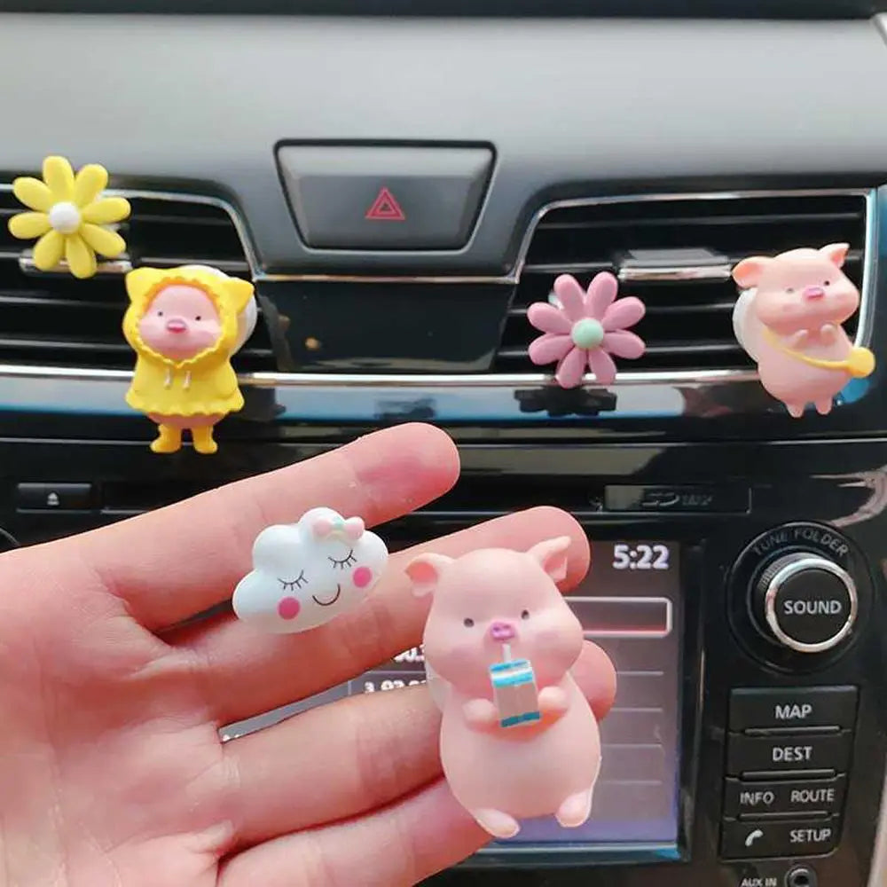 Air Cute Pig Car Air Vent Freshener Car Decor Scent Aromas Diffuser Car Air Freshener Perfume Clip Aromatherapy Clip Air Outlet