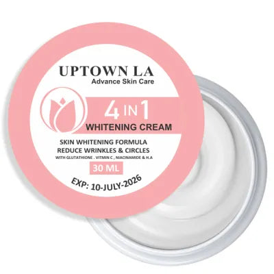 UPTOWN LA 4 IN 1 WHITENING CREAM ADVANCE SKIN FORMULA FOR WHITENING WITH GLUTATHIONE VITAMIN C NIACINAMIDE H.A 30 ML