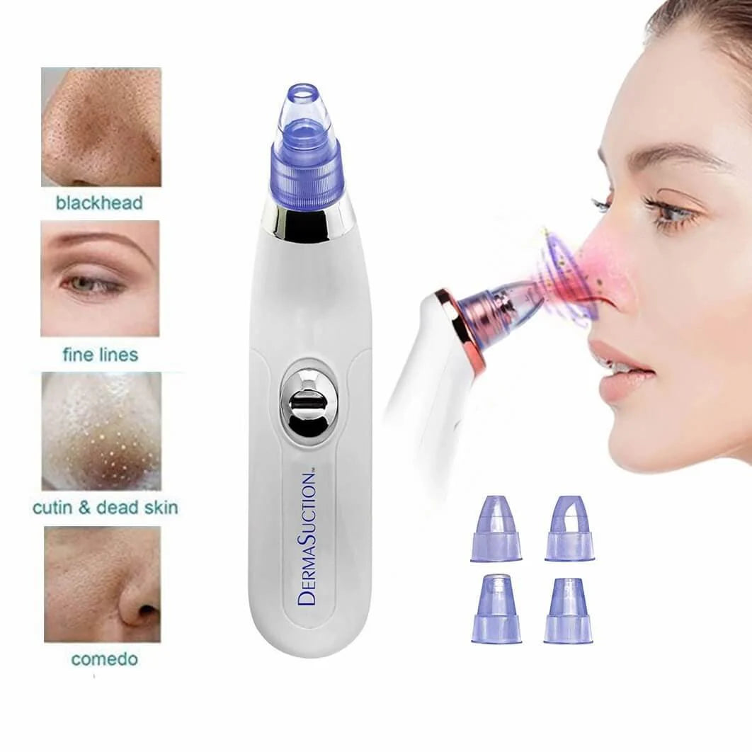 Derma Suction Blackhead Removal Machine 4 in 1 Black Head Remover Machine - Acne Pore Cleaner Vacuum Suction Tool Blackhead Removal On Nose Sucking Machine