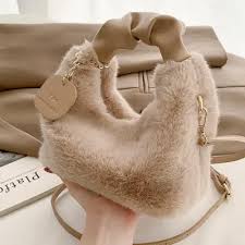 Woman Soft Plush Handbag Shoulder Bag New Fashion Autumn And Winter Korean Version Simple Crossbody Bag For Traveling Shopping