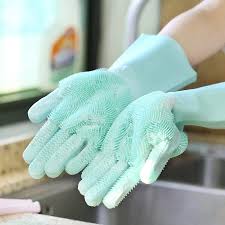 Reusable Magic Dish washing Gloves with scrubber, Silicone Cleaning, Scrub Gloves for Wash Dish, Car Washing, Kitchen, Bathroom Multipurpose Usage