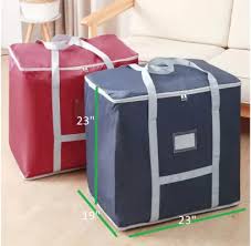 Large Capacity Storage Bags Clothes Blankets Closet Organizer Moving Tote Bag Zipper Durable Handbag Luggage Pack Size: 23x19x23 (LxWxH)