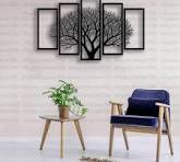 Wooden Wall Art 5 frame Tree Panels Frame 3d DIY Self Adhesive Wall Sticker Sets For Decor Latest Design Wall Decoration Ideas For Home Decor Living Bed Room And Offices And For Gifts Piece Item