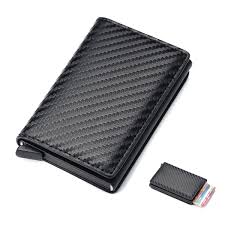 Credit Card Holder Men Wallet RFID Blocking Protected Aluminium Box PU Leather Wallets with Money Clip Bank ID Cardholder Case