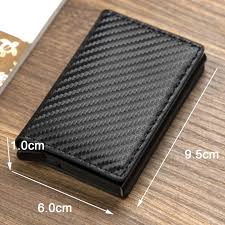 Credit Card Holder Men Wallet RFID Blocking Protected Aluminium Box PU Leather Wallets with Money Clip Bank ID Cardholder Case