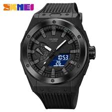 SKMEI Men Electronic Watch Dual Display Watch 50m Waterproof Multifunctional Watch Fashion Business Style For Men 2103