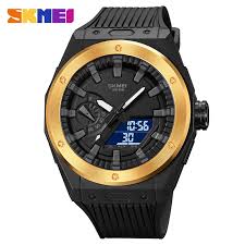 SKMEI Men Electronic Watch Dual Display Watch 50m Waterproof Multifunctional Watch Fashion Business Style For Men 2103