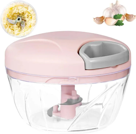 Multifunction Kitchen Food chopper Machine onion chopper Hand Pull Speedy Chopper Turbo Cutter Nicer Dicer Plus Garlic Press small meat Shredders Grinder Mincer Mixer Blender can cut fruits/vegetables/nuts/herbs/onions/garlic/chili